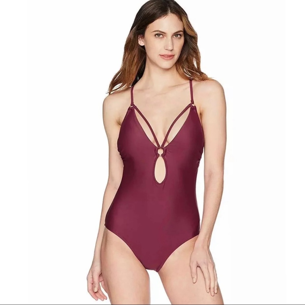 Coastal Blue Keyhole Cut-Out monokini June sale